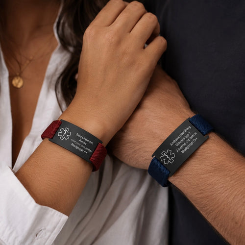 MEDIORA Comfort - Medicinskt Armband Med Elastiskt Nylonband